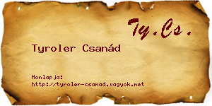 Tyroler Csanád névjegykártya